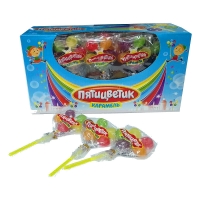 Карамель Канди Клаб Пятицветик на палочке 12гр*30*(12бл)