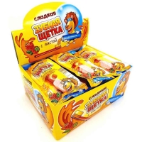 Сахарная конфета и жидкая карамель Канди Клаб 15гр*30*(12бл) Зубная щётка с пастой