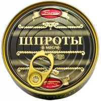 Шпроты в масле из каспийской кильки ГОСТ Рыбная деревня 160гр*24 ключ