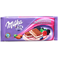 Милка шоколад 85гх20шт. Миндаль/Лесн.ягоды